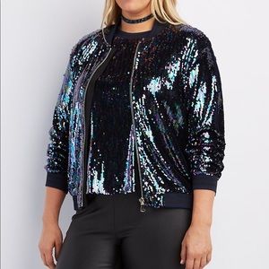 Sequin bomber jacket